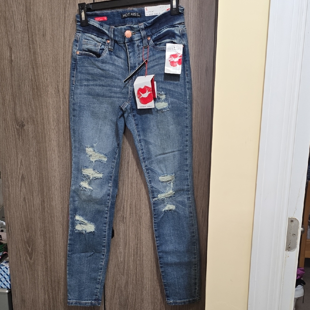 Hot Kiss Distressed Denim Skinny Jeans